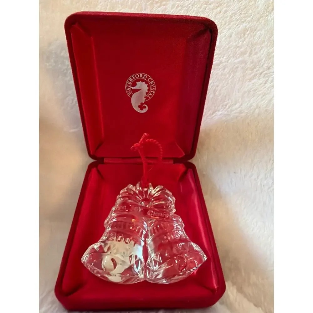 Waterford Crystal Our First Christmas Ornament 2001 Bells w/ Box Ireland MIB